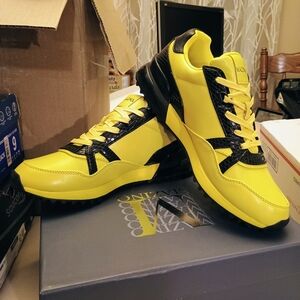 Vibrant Yellow and Black Men's Sneakers
